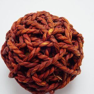 Round Natural Fiber Ball Red Rope Orb Circular Sphere Boho Home Nautical Decor